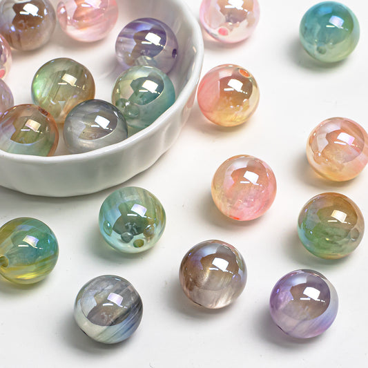 16mm two-color cloud-shaped beads with cold moon electroplating resin loose beads for DIY mobile phone chain, bracelet accessory